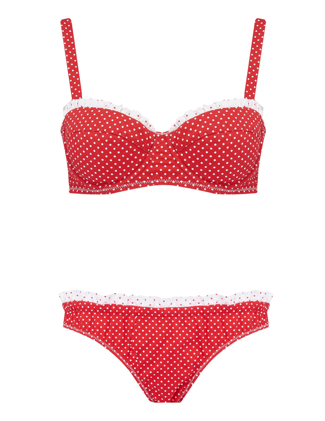 Riviera Red Polka Dot Bikini Set | Mimi Holliday Luxury Swimwear